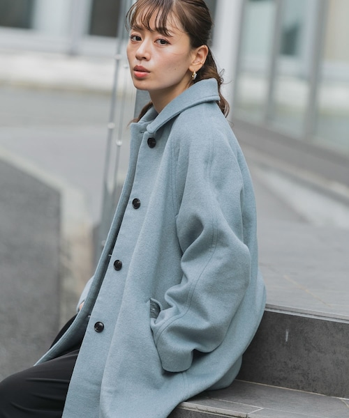 URBAN RESEARCH Sonny Label（アーバンリサーチサニーレーベル）の「ステンカラーウールコート（ステンカラーコート・レディース・ブルー/サンドベージュ/ブラック・FREE）」の3枚目の写真