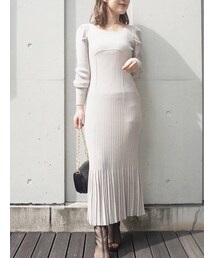 MERCURYDUO | パワショルマーメイドニットワンピース(ワンピース)