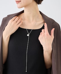 ステンレスビッグパールスライドY字ネックレス