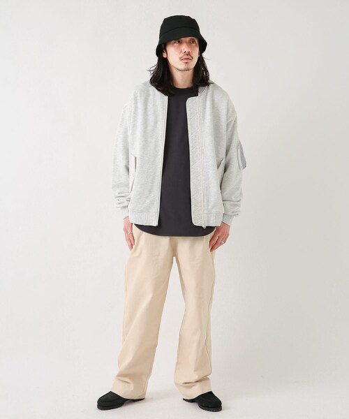 URBAN RESEARCH Sonny Label（アーバンリサーチサニーレーベル）の「裏毛スウェットMA-1ブルゾン（MA-1・メンズ・ライトキャメル/杢グレー/ブラック・M/L）」の20枚目の写真