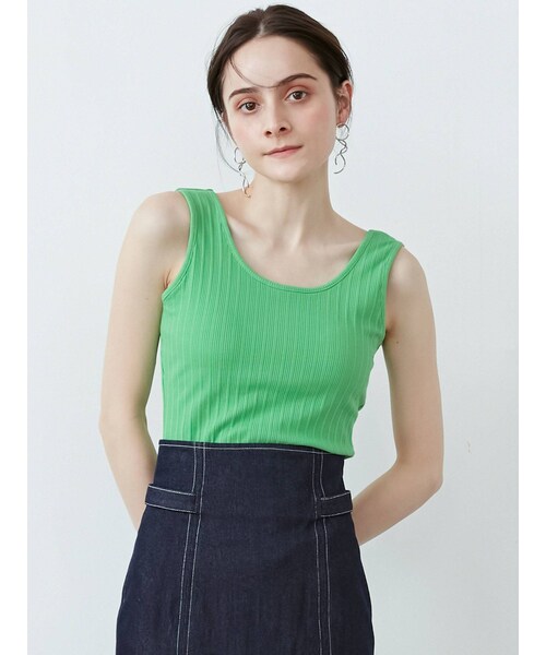 LAGUNAMOON（ラグナムーン）の「カップインバックVタンクトップ（タンクトップ・レディース・ホワイト/グリーン/パープル・F）」の16枚目の写真