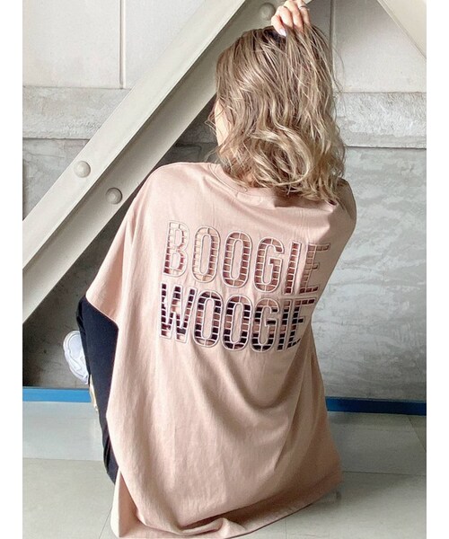 GYDA(ジェイダ)の「BOOGIE WOOGIE BIG Tシャツ(Tシャツ/カットソー・レディース・オフホワイト/チャコールグレー/パープル/ベージュ・F)」の4枚目の写真