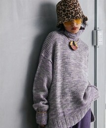 GEVS. | 大きいサイズ3色引き揃えミックスカラーニットプルオーバーGEVS.(ニット/セーター)