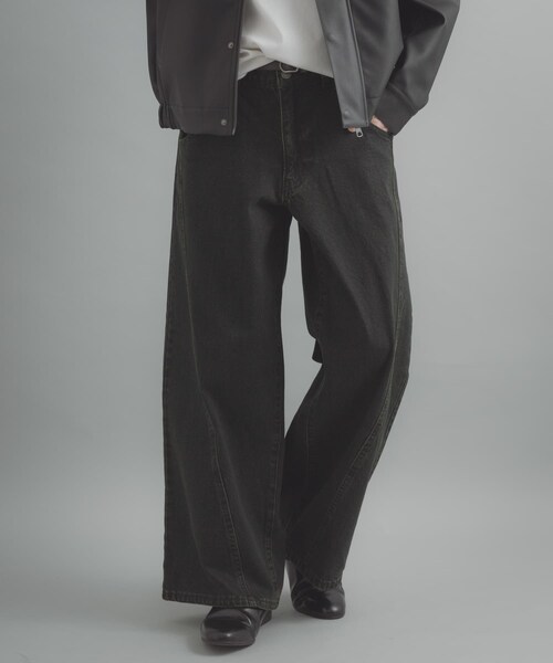 SENSE OF PLACE by URBAN RESEARCH（センスオブプレイスバイアーバンリサーチ）の「『ユニセックス』ケミカルバギーワイドデニムパンツ（デニムパンツ・メンズ・BLACK/NAVY/INDIGO・M/L）」の9枚目の写真