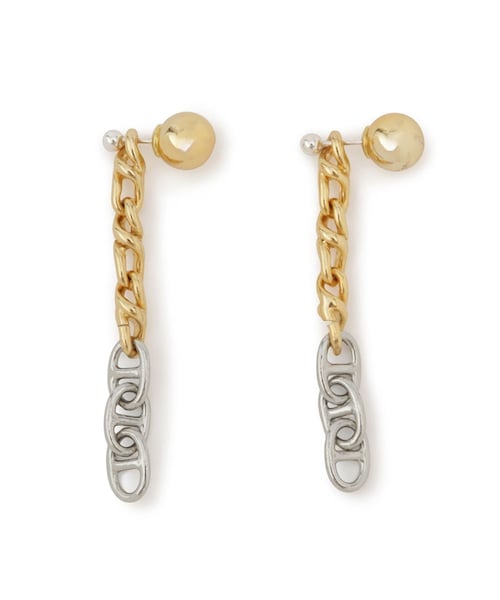 ADAM ET ROPE'(アダムエロペ)の「【EO for ADAM ET ROPE'】3way Chain Pierce(ピアス(両耳用)・レディース・ゴールド・F)」の1枚目の写真