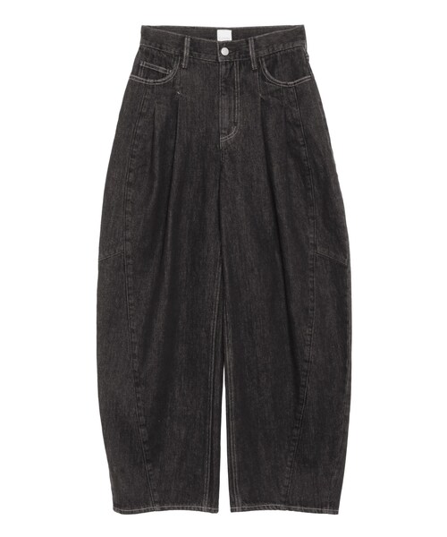 ELENDEEK（エレンディーク）の「PANEL TUCK DENIM WIDE PT（デニムパンツ・レディース・ブラック/アイスブルー・01/02）」の2枚目の写真
