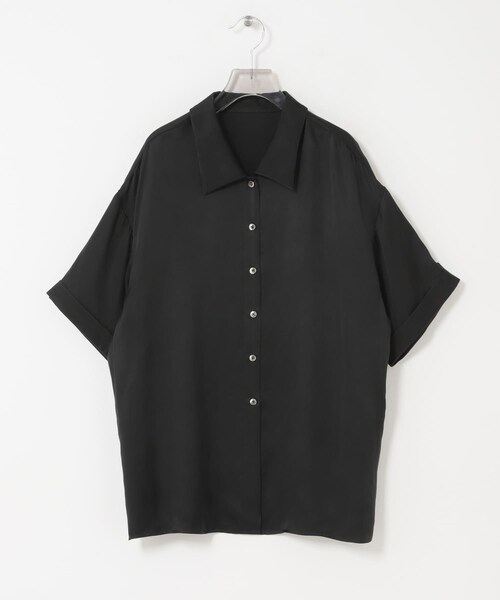 URBAN RESEARCH（アーバンリサーチ）の「ハーフスリーブキュプラシャツ（シャツ/ブラウス・レディース・OFF WHITE/BLACK・Free）」の6枚目の写真