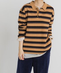 EKAL | ジャガードボーダーポロニット(ニット/セーター)