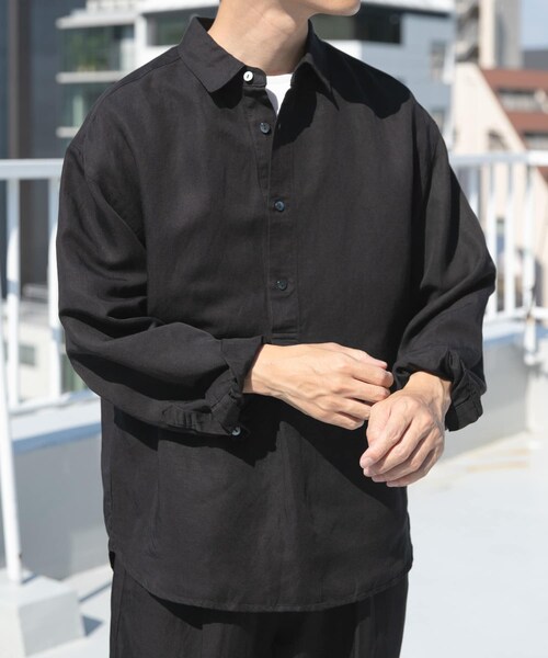 ITEMS URBANRESEARCH(アイテムズ アーバンリサーチ)の「Linen Blend Pullover Shirts(シャツ/ブラウス・メンズ・NVY/BRN/BLK・M/L)」の11枚目の写真