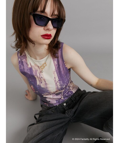 jouetie(ジュエティ)の「【JANIS】photo print sleeveles【コラボ】(タンクトップ・レディース・ミックス/ダークミックス・M)」の1枚目の写真