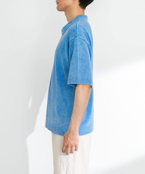 URBAN RESEARCH Sonny Label（アーバンリサーチサニーレーベル）の「インディゴパイルスキッパーポロシャツ（ポロシャツ・メンズ・ライトインディゴ/インディゴ・M/L）」の14枚目の写真