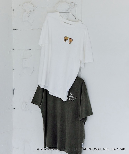 VIS(ビス)の「【HELLO KITTY×VIS】日焼けデザイン ハローキティビッグTシャツ(Tシャツ/カットソー・レディース・チャコール/ホワイト系・F)」の18枚目の写真