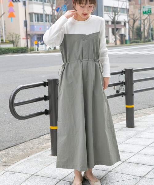 ITEMS URBANRESEARCH（アイテムズ アーバンリサーチ）の「ドッキングナイロンワンピース（ワンピース・レディース・KHK/CHA・FREE）」の13枚目の写真