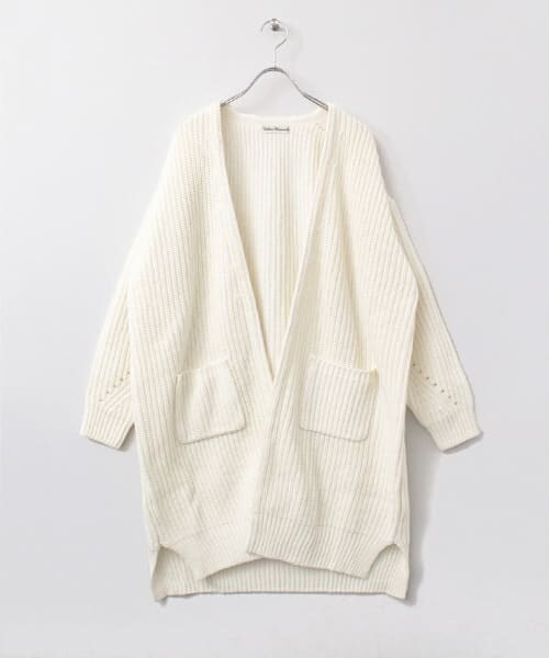 片畦ルーズロングカーディガン