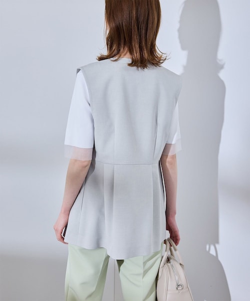 ROPE' PICNIC(ロペピクニック)の「【UV対応】【リネンライク・シリーズ】ペプラムジレベスト/通勤・セットアップ対応(ベスト・レディース・グレー/グレー系/ダークブラウン/ネイビー・38)」の17枚目の写真