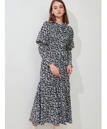 MERCURYDUO | 2WAYリボンプリントシャーリングワンピース(ワンピース)