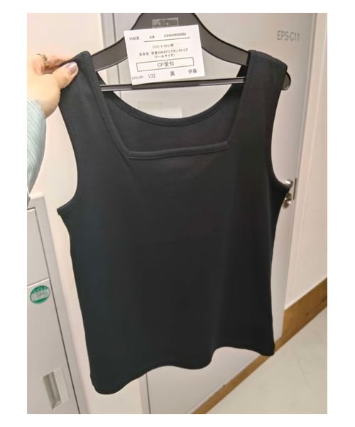 nissen（ニッセン）の「高身長　前後２ＷＡＹリブタンクトップ（トールサイズ）（Tシャツ/カットソー・レディース・オフホワイト/黒/カーキ・MTT/LTT/LLTT/3LTT/4LTT/5LTT）」の2枚目の写真