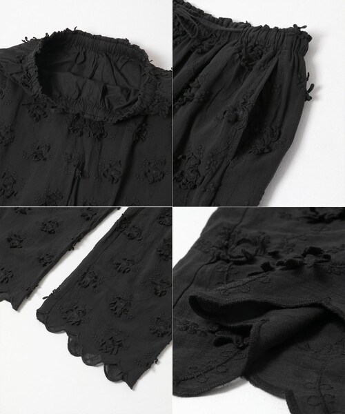 URBAN RESEARCH(アーバンリサーチ)の「crinkle crinkle crinkle 3D EMBROIDERY EASY PANTS(その他パンツ・レディース・WHITE/BLACK・Free)」の7枚目の写真