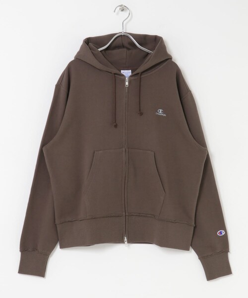 SENSE OF PLACE by URBAN RESEARCH（センスオブプレイスバイアーバンリサーチ）の「『別注』Champion×SENSE OF PLACE　ジップパーカー（パーカー・レディース・OATMEAL/BROWN/GREEN・one）」の10枚目の写真