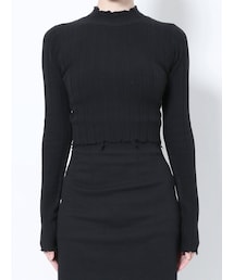 EMODA | クラッシュショートリブニット(ニット/セーター)