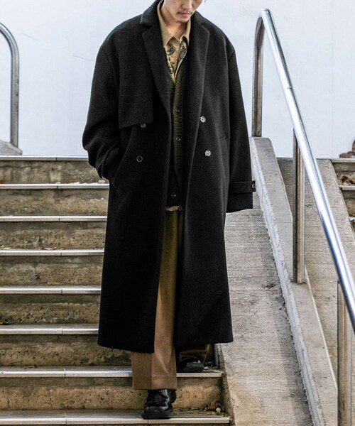 SENSE OF PLACE by URBAN RESEARCH(センスオブプレイスバイアーバンリサーチ)の「『わたべ×SOP』ダブルロングコート(チェスターコート・メンズ・GRAY/BLACK・M/L)」の17枚目の写真