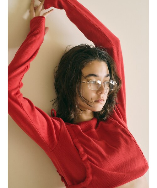 Ungrid（アングリッド）の「スクエアフレーム伊達メガネ（サングラス・レディース・シルバー・F）」の3枚目の写真