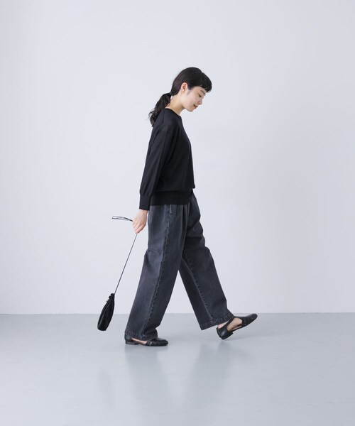 かぐれ（カグレ）の「フェードデニムイージーパンツ（デニムパンツ・レディース・L/INDIGO/BLACK・FREE）」の8枚目の写真