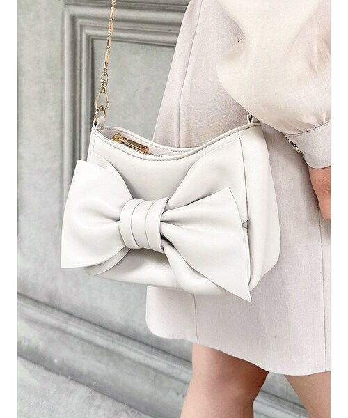 RESEXXY（リゼクシー）の「リボンモチーフバッグ（ショルダーバッグ・レディース・アイボリー/ブラック・F）」の3枚目の写真
