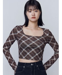 EMODA | シアーベロアプレートクロップトップ(Tシャツ/カットソー)