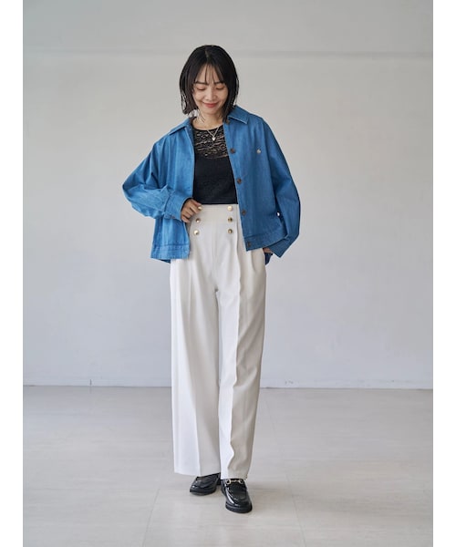 TONAL（トーナル）の「マリンサイドベルトワイドパンツ（その他パンツ・レディース・オフホワイト/ネイビー/ベージュ・S/M）」の8枚目の写真