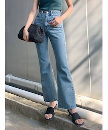 EMODA | セミフレアジャストウエストジーンズ(デニムパンツ)