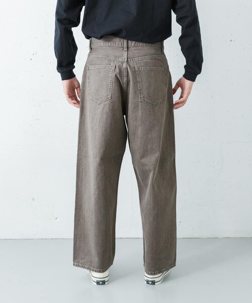 URBAN RESEARCH(アーバンリサーチ)の「11.8oz COL/DENIM WIDE PANTS(デニムパンツ・メンズ・MOCHA/BLEACH・M/L)」の4枚目の写真