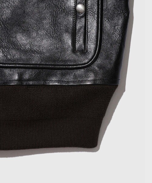 ADAM ET ROPE'（アダムエロペ）の「【SUGARHILL/シュガーヒル】SHRINK LEATHER G-1 JACKET（その他アウター・メンズ・ブラック・2/3）」の9枚目の写真