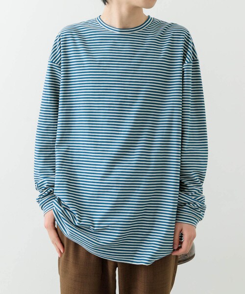 ITEMS URBANRESEARCH（アイテムズ アーバンリサーチ）の「天竺ボーダーロングスリーブカットソー（Tシャツ/カットソー・メンズ・BLU/BRN/CHA・M/L）」の5枚目の写真