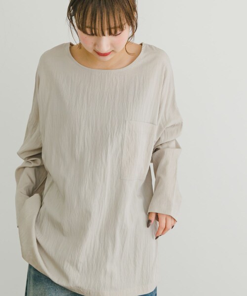 ITEMS URBANRESEARCH（アイテムズ アーバンリサーチ）の「ポケットTブラウス（シャツ/ブラウス・レディース・BLK/GREGE/MNT・FREE）」の12枚目の写真