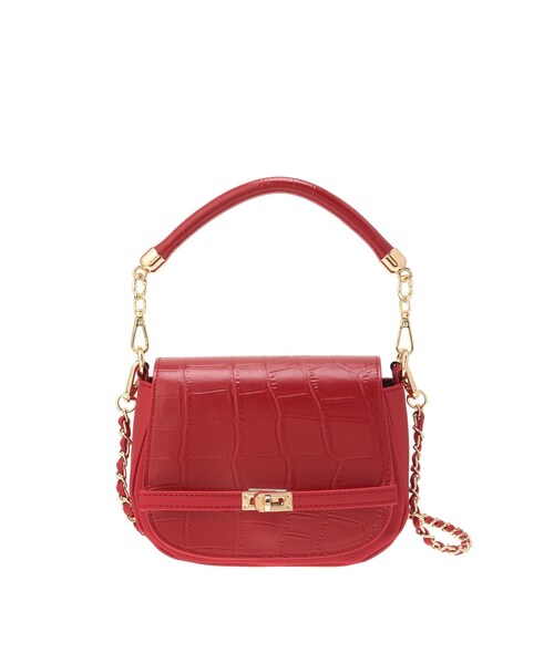 MERCURYDUO(マーキュリーデュオ)の「クロコラウンドシェイプBAG(ハンドバッグ・レディース・レッド・F)」の1枚目の写真