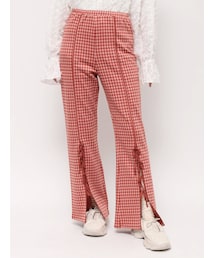 merry jenny | チェックスリットリボンカットパンツ(スラックス)
