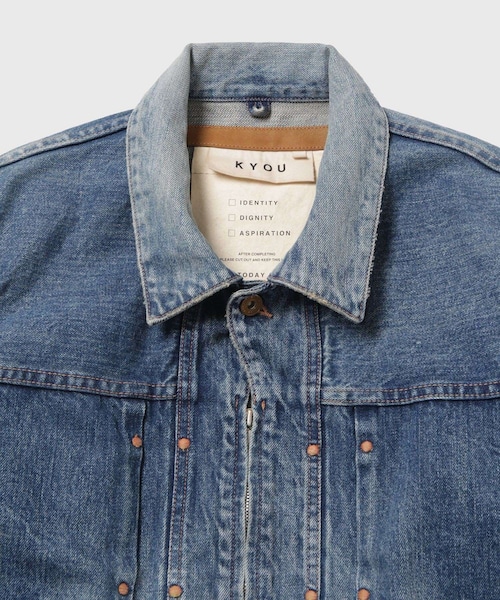 ADAM ET ROPE'(アダムエロペ)の「【KYOU/キョウ】ROEBUCK HIPPIE Type-50s Jacket by 66 Selvedge Denim(デニムジャケット・メンズ・ブルー系・1/2)」の5枚目の写真