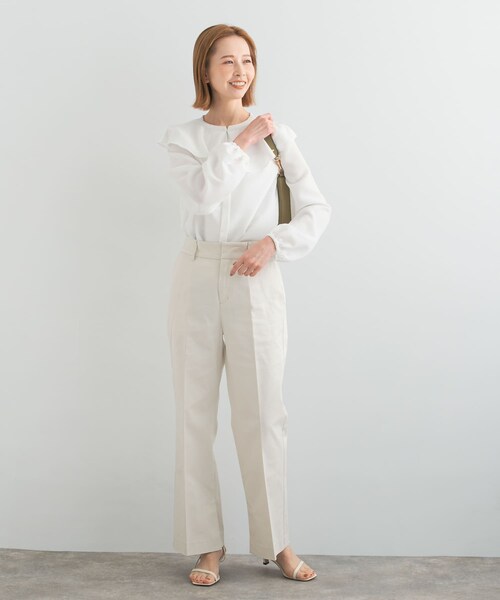 URBAN RESEARCH ROSSO（アーバンリサーチロッソ）の「楊柳フリルブラウス（シャツ/ブラウス・レディース・blue/white/beige・FREE）」の8枚目の写真