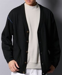 nissen | リップル裏起毛セミルーズ長袖モックネックＴシャツ(Tシャツ/カットソー)