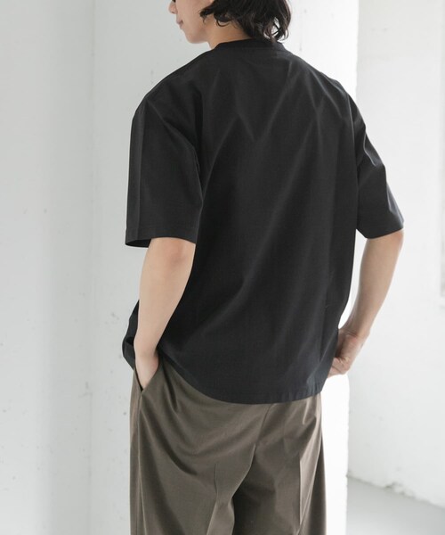URBAN RESEARCH DOORS（アーバンリサーチドアーズ）の「FORK&SPOON　TEC LINEN T-SHIRTS（Tシャツ/カットソー・メンズ・BLACK/LIGHT GRAY/DARK BLUE・4/5）」の8枚目の写真