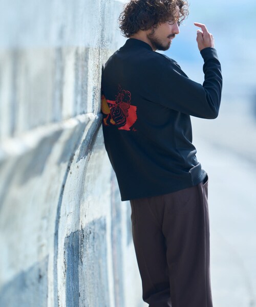 URBAN RESEARCH Sonny Label（アーバンリサーチサニーレーベル）の「OOPS×RYUAMBE 　モックネックロングTシャツ（Tシャツ/カットソー・メンズ・OFF/BLACK/GREEN・M/L/XL）」の20枚目の写真