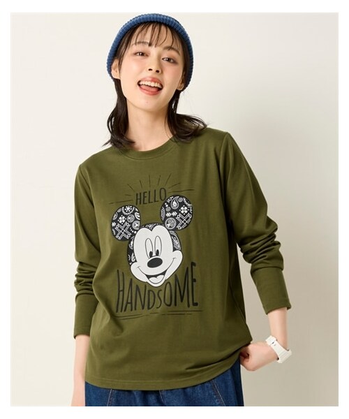 nissen（ニッセン）の「大きいサイズ　長袖プリントＴシャツ（ディズニー）（Tシャツ/カットソー・レディース・杢オートミール(プー)/ラベンダー(マリー)/カーキ(ミッキー)/黒(プー)/チャコールグレー(バックミッキー)・L/LL/3L/4L/5L/6L/8L/10L）」の22枚目の写真