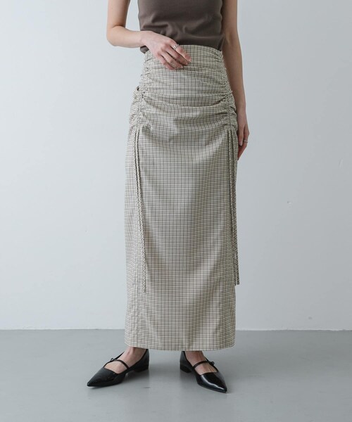 SENSE OF PLACE by URBAN RESEARCH(センスオブプレイスバイアーバンリサーチ)の「シャーリングスカート(スカート・レディース・IVO×BLK/BLACK/MTD×ORG・S/M)」の18枚目の写真