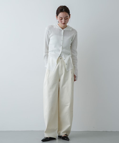 SENSE OF PLACE by URBAN RESEARCH(センスオブプレイスバイアーバンリサーチ)の「バレルレッグチノパンツ(チノパンツ・レディース・IVORY/Y.BEIGE/CHARCOAL・S/M/L)」の9枚目の写真