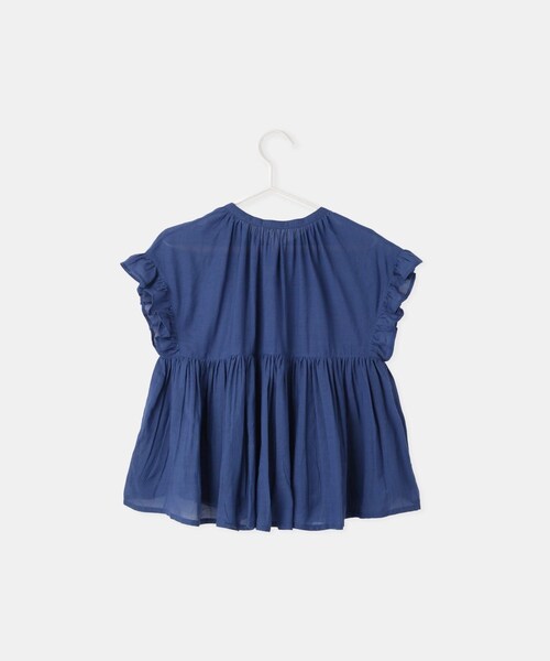 ROPE' PICNIC（ロペピクニック）の「【KIDS/キッズ】コットンボイルギャザーブラウス/リンクコーデ（シャツ/ブラウス・キッズ・ブラック/オフホワイト/ブルー・L/M/S）」の12枚目の写真