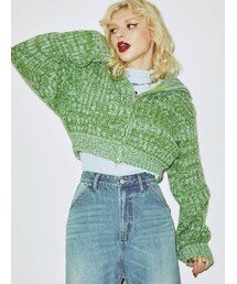 jouetie | ダブルZIPリブニット(カーディガン/ボレロ)