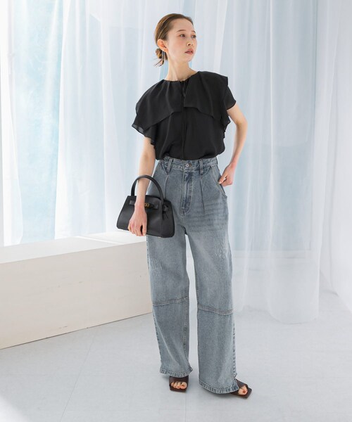 URBAN RESEARCH ROSSO（アーバンリサーチロッソ）の「イージーケアフリルブラウス（シャツ/ブラウス・レディース・OFF WHITE/TOMATO/BLACK・FREE）」の20枚目の写真