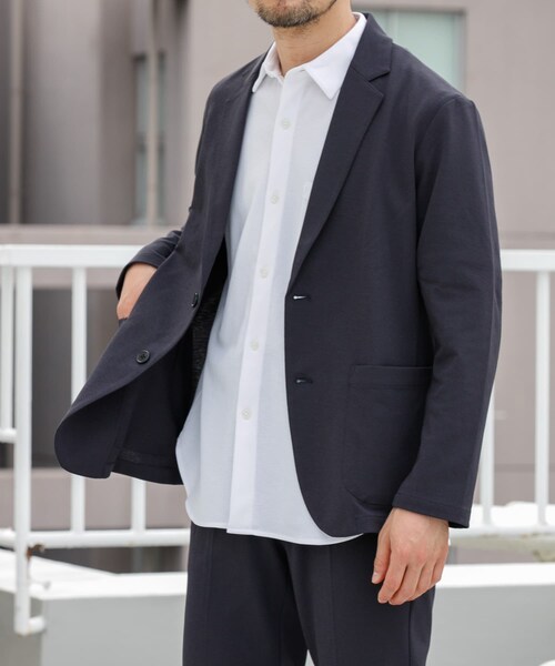URBAN RESEARCH ROSSO（アーバンリサーチロッソ）の「『WEB限定』『セットアップ対応/XLサイズあり』コンフォータブルドライジャケット（テーラードジャケット・メンズ・NAVY/CHARCOAL/BLACK・S/M/L/XL）」の4枚目の写真