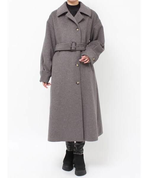 MURUA（ムルーア）の「スタンドネックダブルカラーコート（チェスターコート・レディース・グレー/ブラック/カーキ/キャメル・1/2）」の10枚目の写真